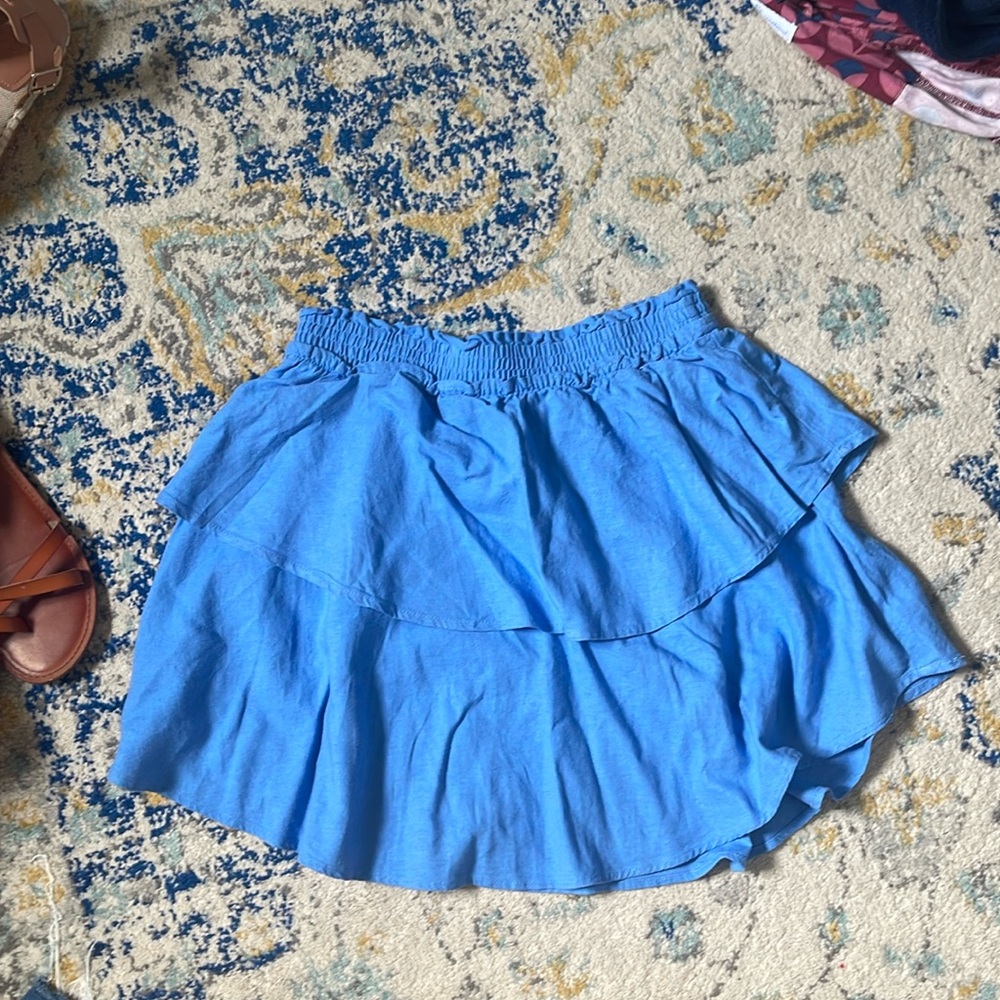 Blue ruffle skirt H&M small